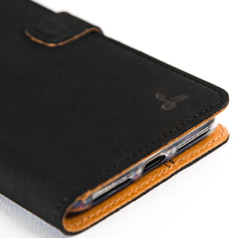 Vintage Black Leather Wallet - Apple iPhone 8 Plus - Snakehive