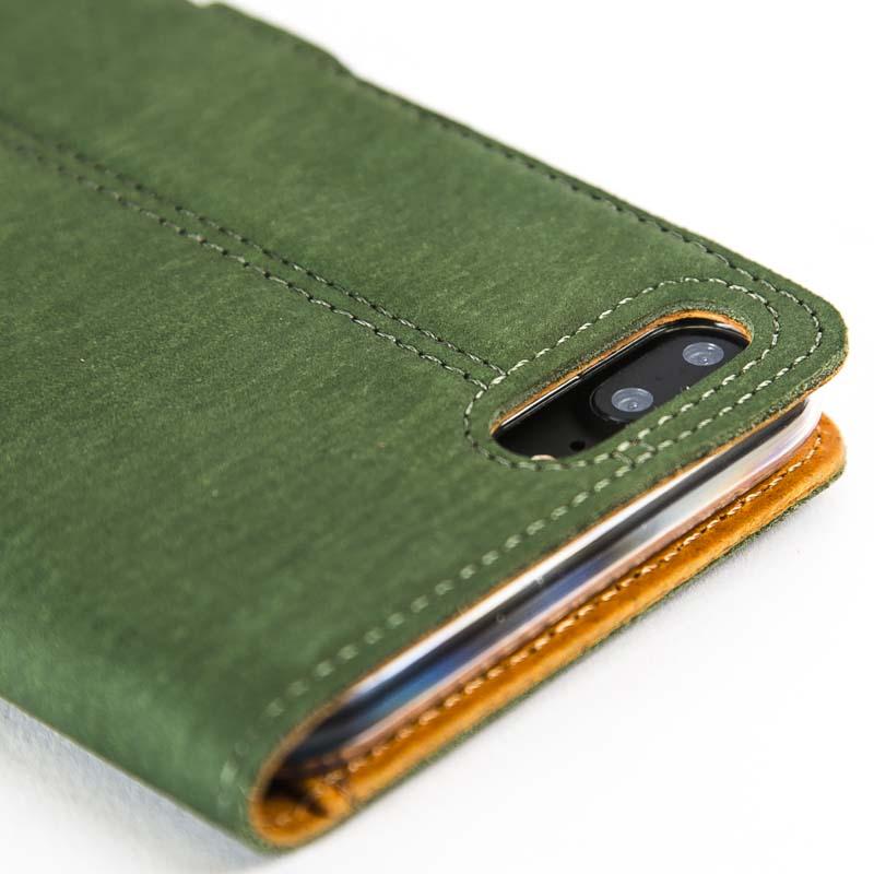 Vintage Bottle Green Leather Wallet - Apple iPhone 8 Plus - Snakehive