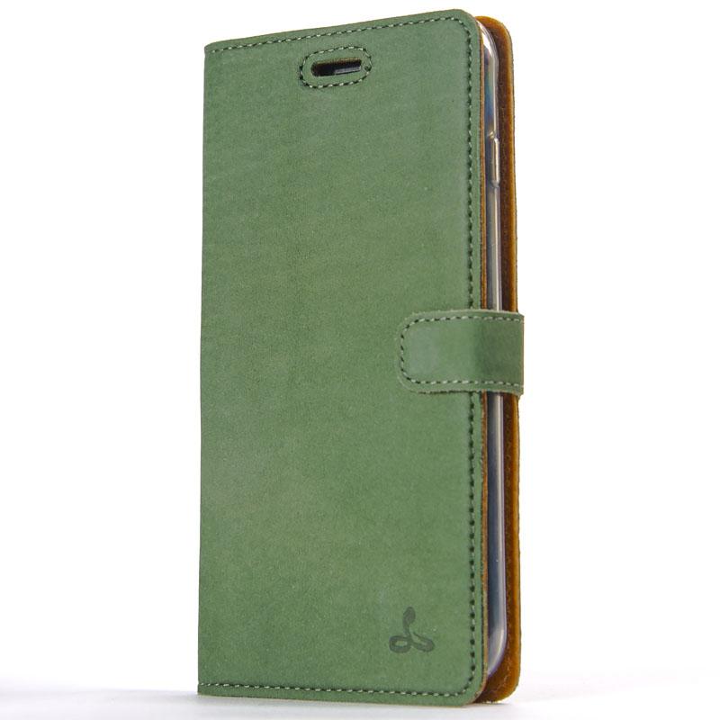 Vintage Bottle Green Leather Wallet - Apple iPhone 8 Plus - Snakehive