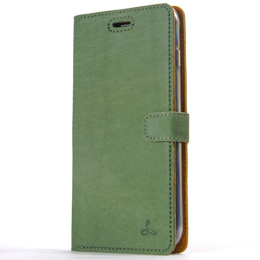 Vintage Bottle Green Leather Wallet - Apple iPhone 8 Plus - Snakehive