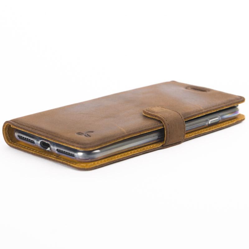 Vintage Chestnut Brown Leather Wallet - Apple iPhone 8 Plus - Snakehive