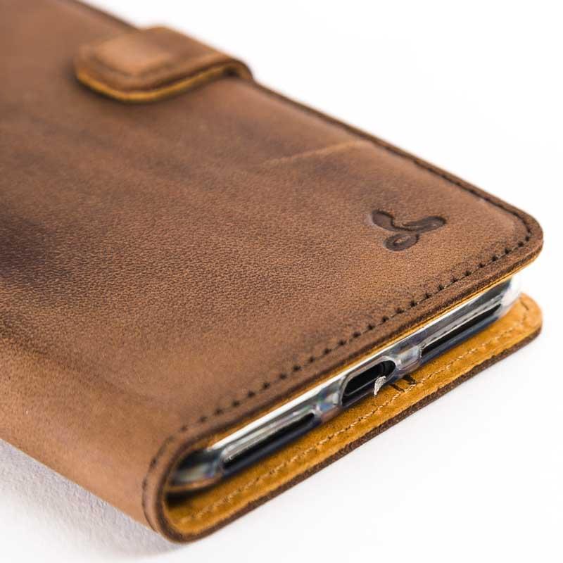Vintage Chestnut Brown Leather Wallet - Apple iPhone 8 Plus - Snakehive