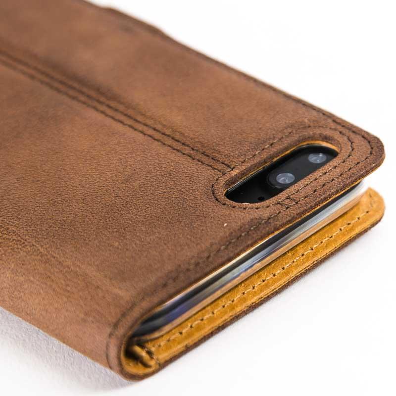 Vintage Chestnut Brown Leather Wallet - Apple iPhone 8 Plus - Snakehive