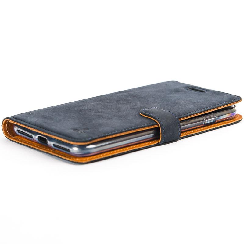 Vintage Navy Leather Wallet - Apple iPhone 8 Plus - Snakehive