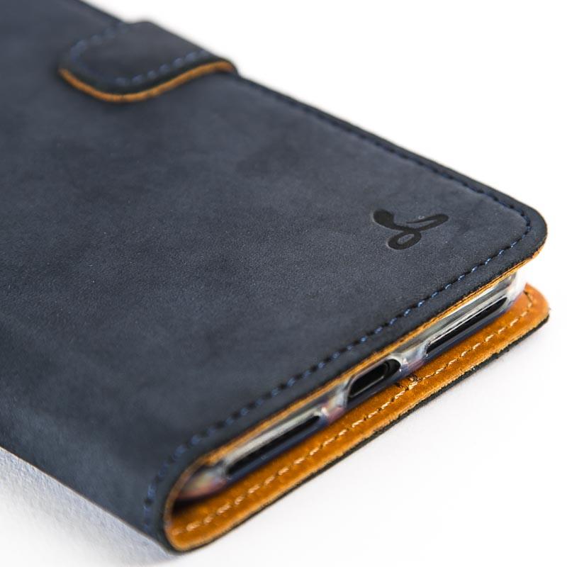 Vintage Navy Leather Wallet - Apple iPhone 8 Plus - Snakehive
