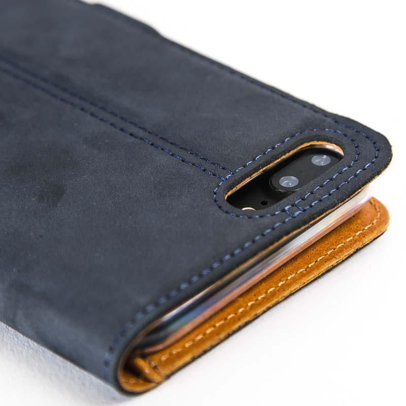 Vintage Navy Leather Wallet - Apple iPhone 8 Plus - Snakehive