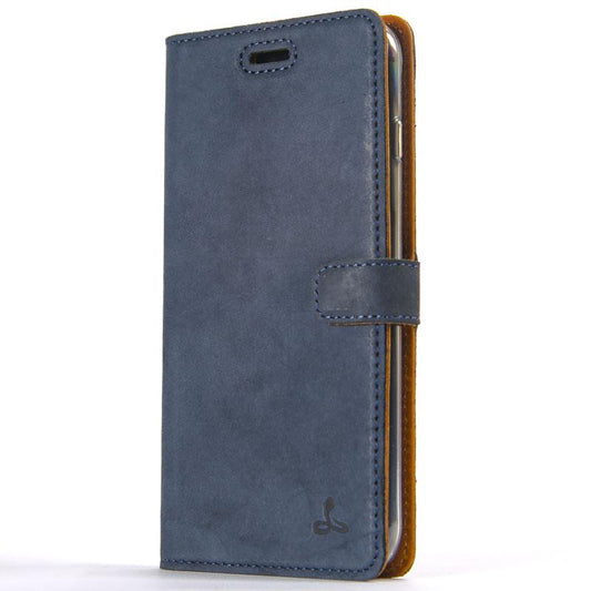 Vintage Navy Leather Wallet - Apple iPhone 8 Plus - Snakehive