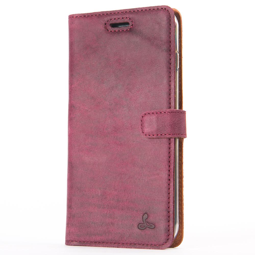 Vintage Plum Leather Wallet - Apple iPhone 8 Plus - Snakehive