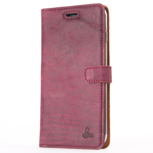 Vintage Plum Leather Wallet - Apple iPhone 8 Plus - Snakehive