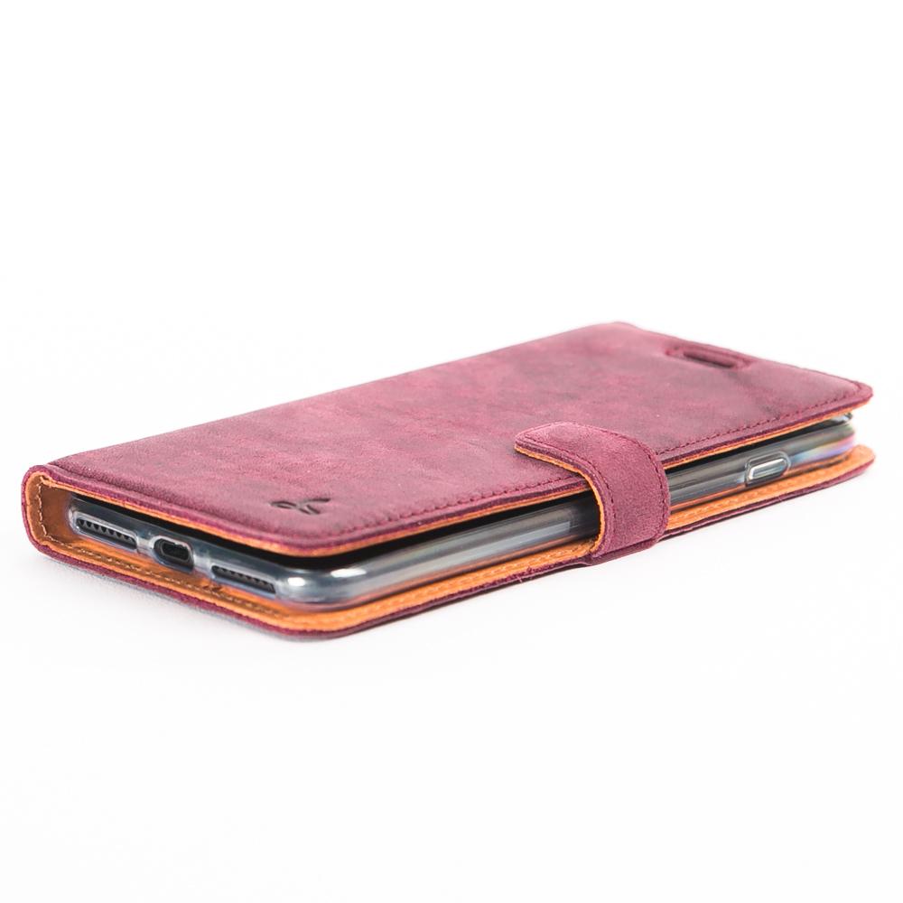 Vintage Plum Leather Wallet - Apple iPhone 8 Plus - Snakehive