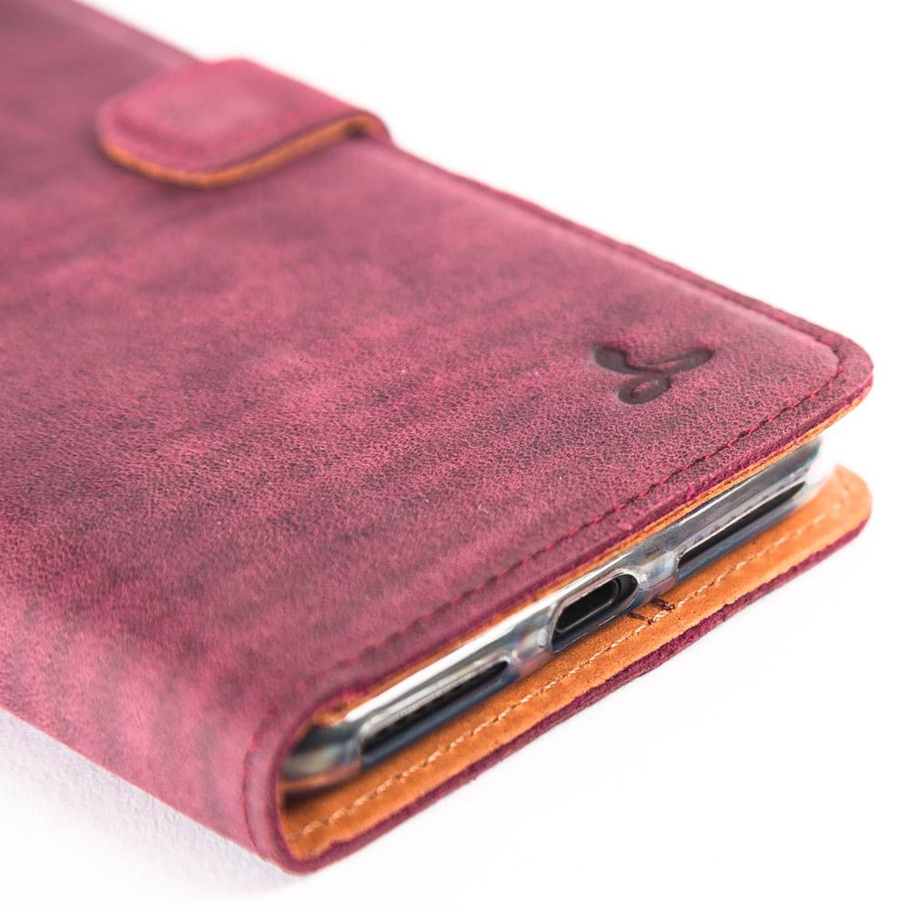 Vintage Plum Leather Wallet - Apple iPhone 8 Plus - Snakehive