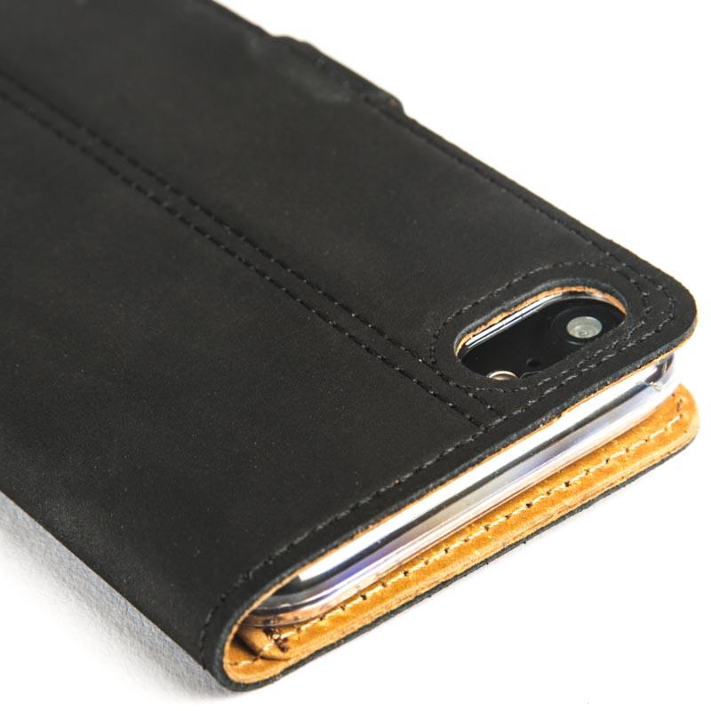 Vintage Black Leather Wallet - Apple iPhone 8 - Snakehive
