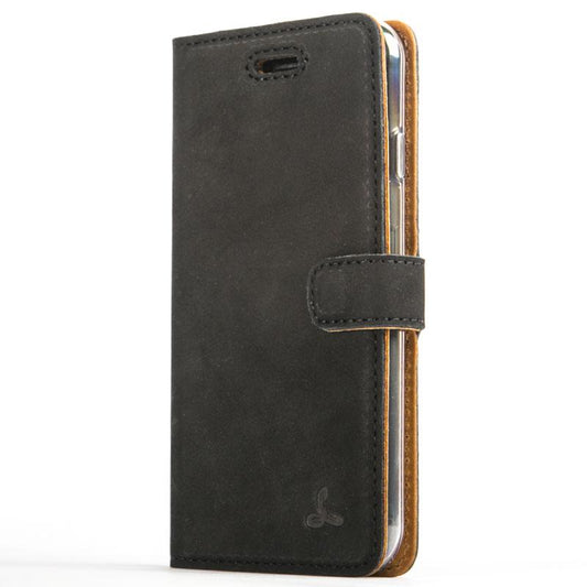 Vintage Black Leather Wallet - Apple iPhone 8 - Snakehive