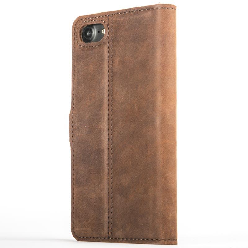 Vintage Chestnut Brown Leather Wallet - Apple iPhone 8 - Snakehive