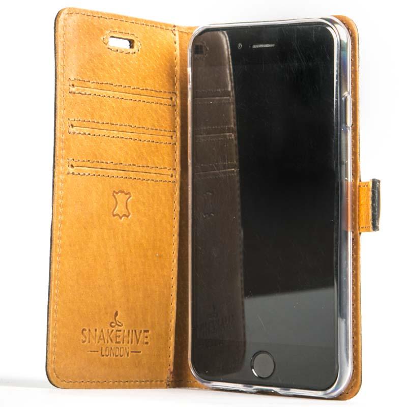 Vintage Chestnut Brown Leather Wallet - Apple iPhone 8 - Snakehive