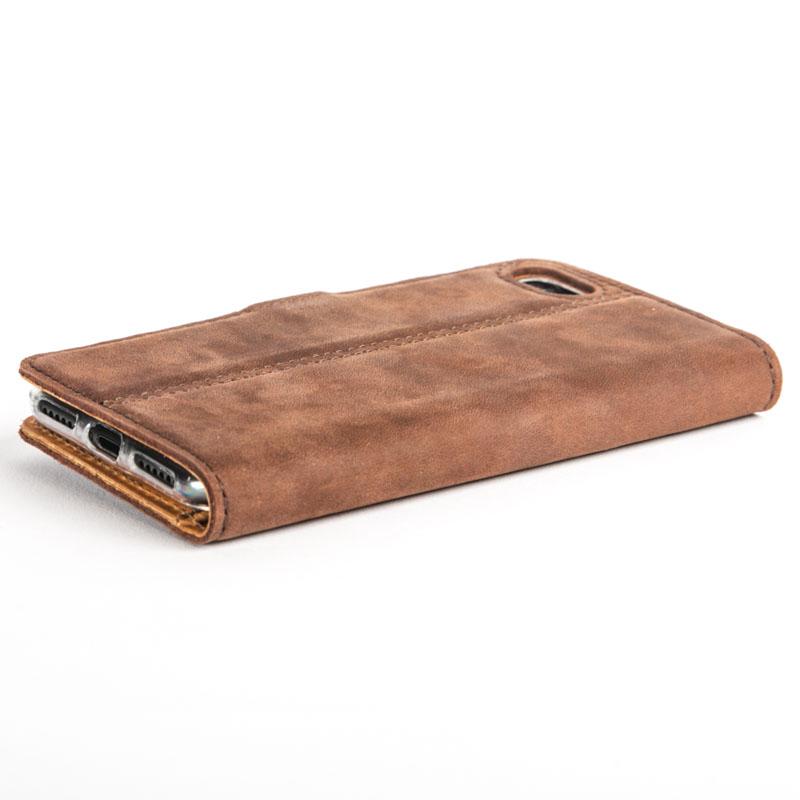 Vintage Chestnut Brown Leather Wallet - Apple iPhone 8 - Snakehive