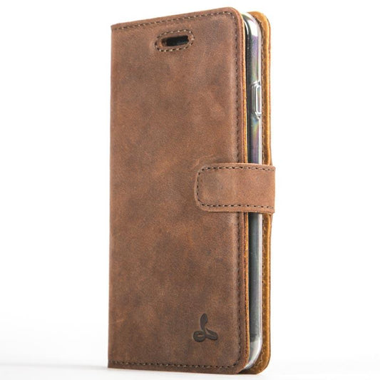 Vintage Chestnut Brown Leather Wallet - Apple iPhone 8 - Snakehive