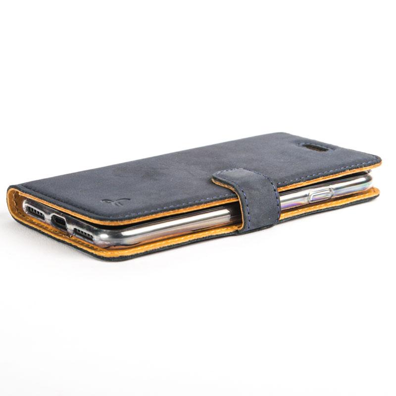 Vintage Navy Leather Wallet - Apple iPhone 7 - Snakehive