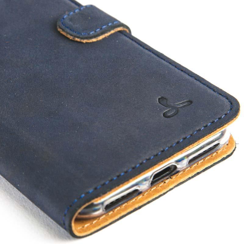 Vintage Navy Leather Wallet - Apple iPhone 8 - Snakehive