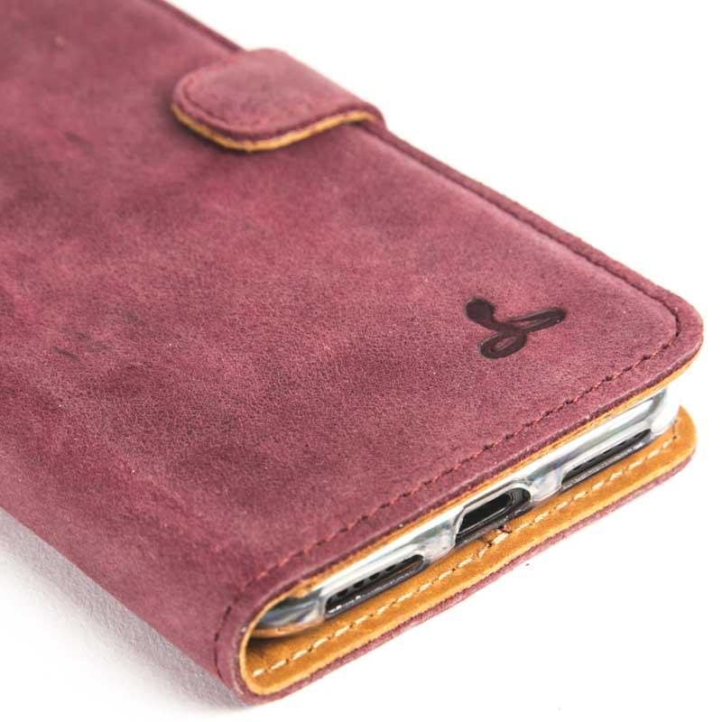 Vintage Plum Leather Wallet - Apple iPhone 7 - Snakehive