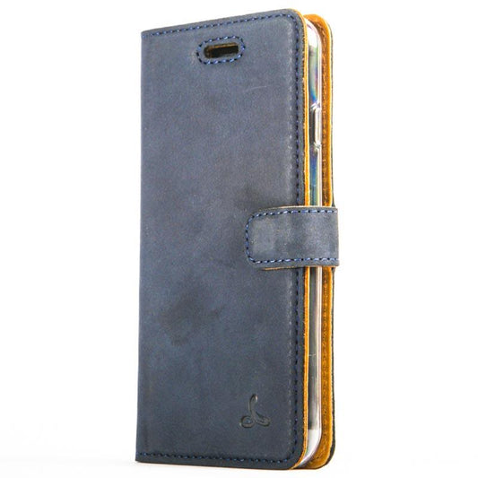 Vintage Navy Leather Wallet - Apple iPhone 7 - Snakehive