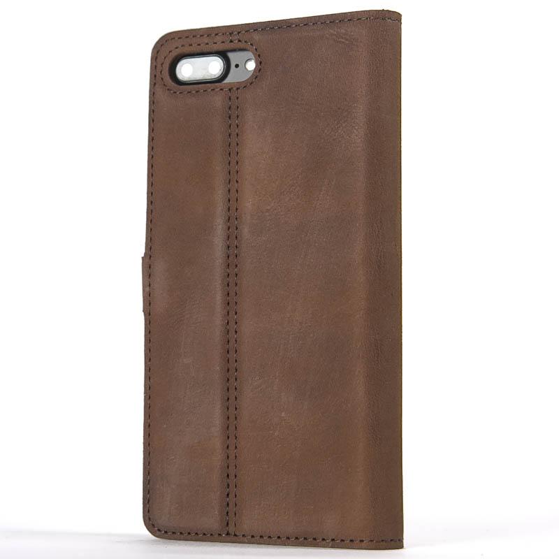 Vintage Chestnut Brown Leather Wallet - Apple iPhone 8 Plus - Snakehive