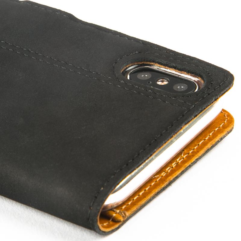 Vintage Black Leather Wallet - Apple iPhone X - Snakehive