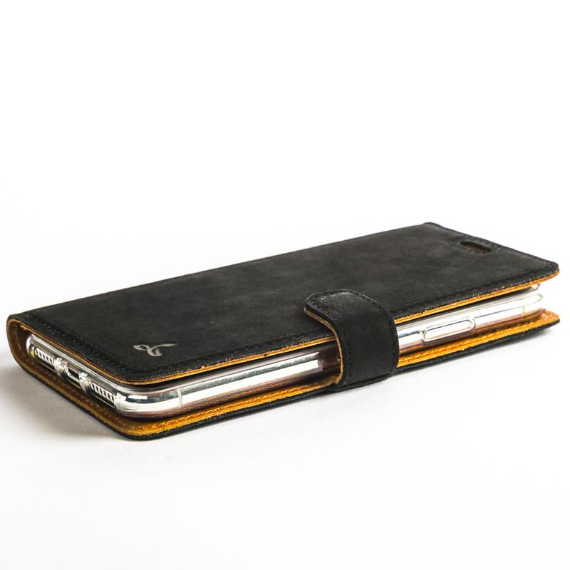 Vintage Black Leather Wallet - Apple iPhone X - Snakehive