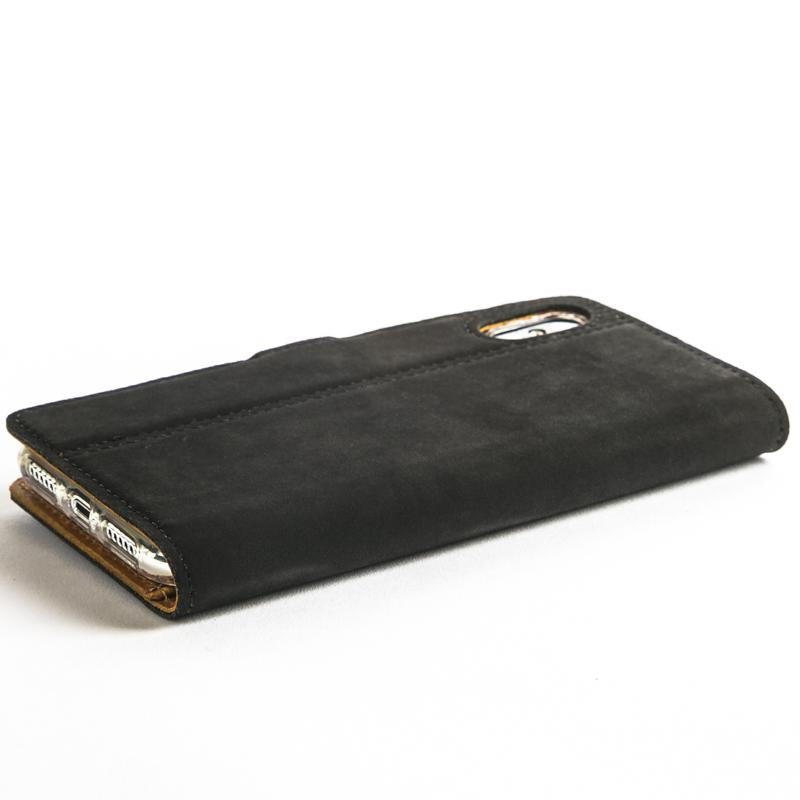 Vintage Black Leather Wallet - Apple iPhone X - Snakehive