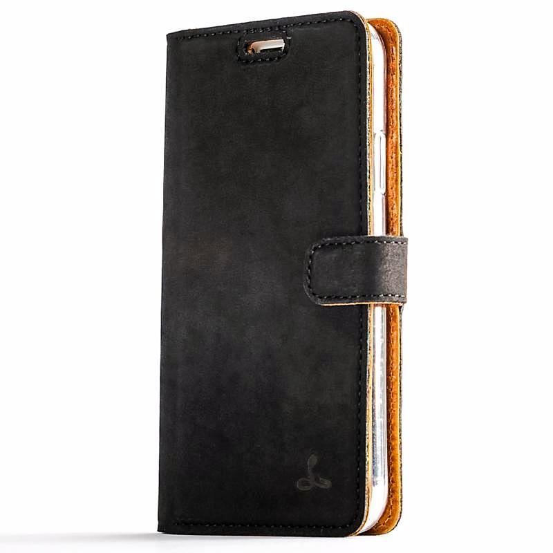 Vintage Black Leather Wallet - Apple iPhone X - Snakehive