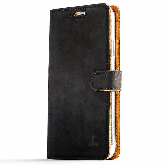 Vintage Black Leather Wallet - Apple iPhone X - Snakehive