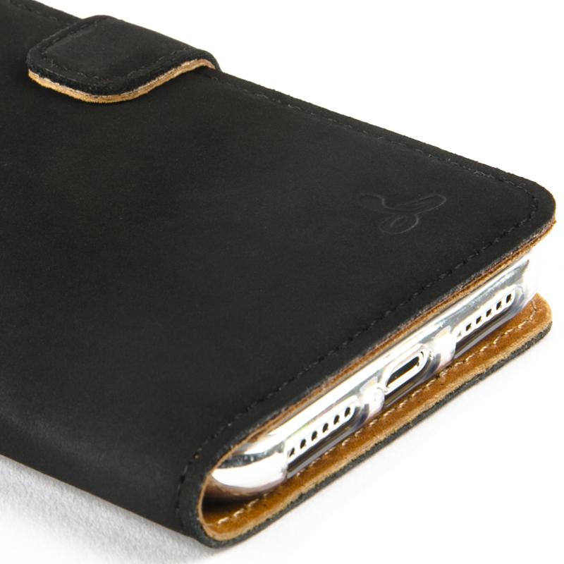 Vintage Black Leather Wallet - Apple iPhone X - Snakehive