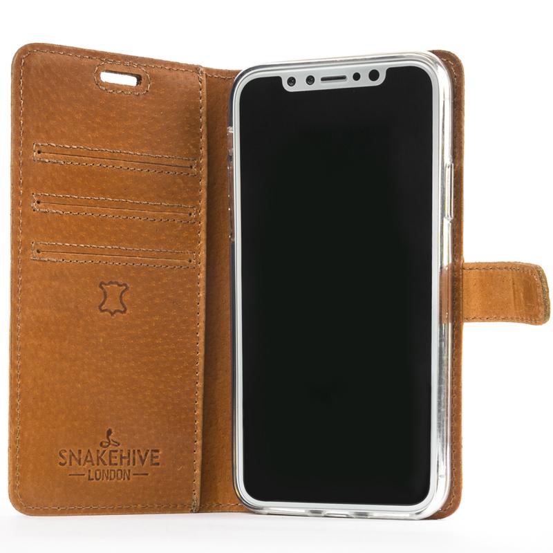 Vintage Black Leather Wallet - Apple iPhone X - Snakehive