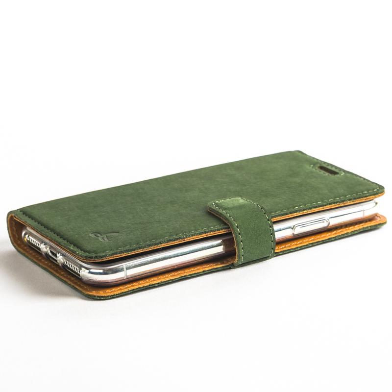 Vintage Bottle Green Leather Wallet - Apple iPhone X - Snakehive