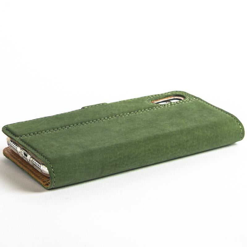 Vintage Bottle Green Leather Wallet - Apple iPhone X - Snakehive