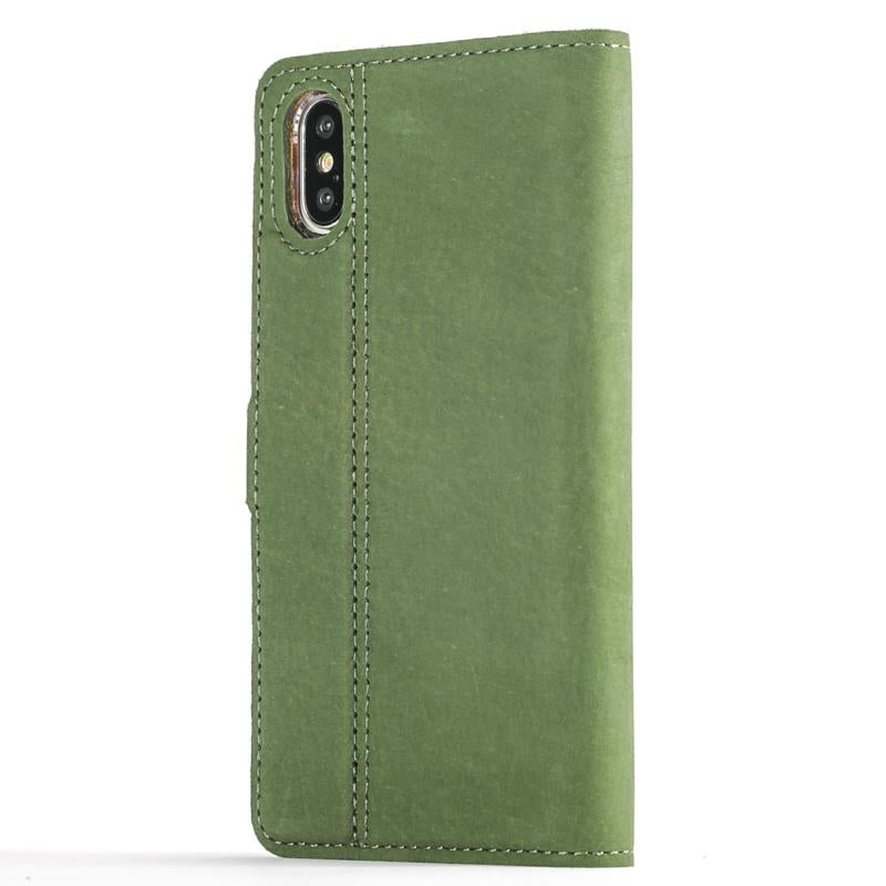 Vintage Bottle Green Leather Wallet - Apple iPhone X - Snakehive