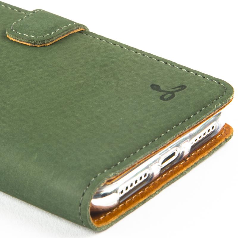 Vintage Bottle Green Leather Wallet - Apple iPhone X - Snakehive
