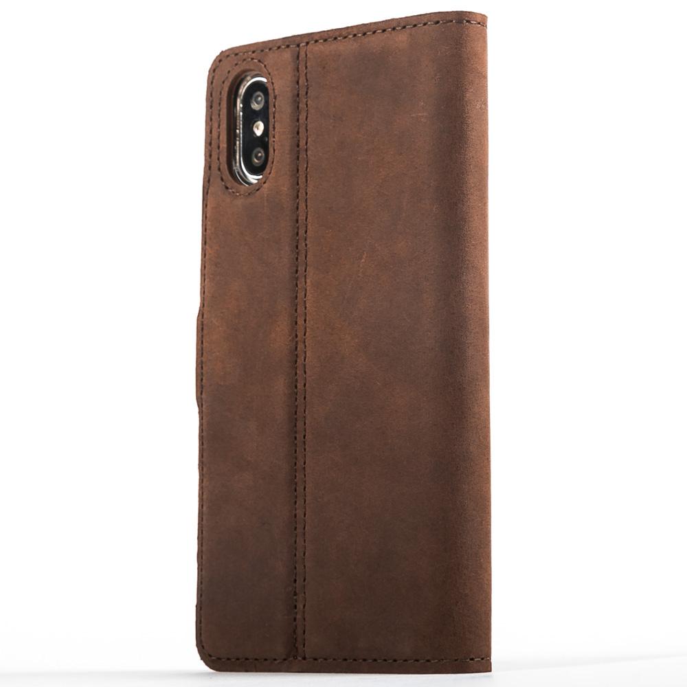 Vintage Chestnut Brown Leather  Wallet - Apple iPhone X - Snakehive