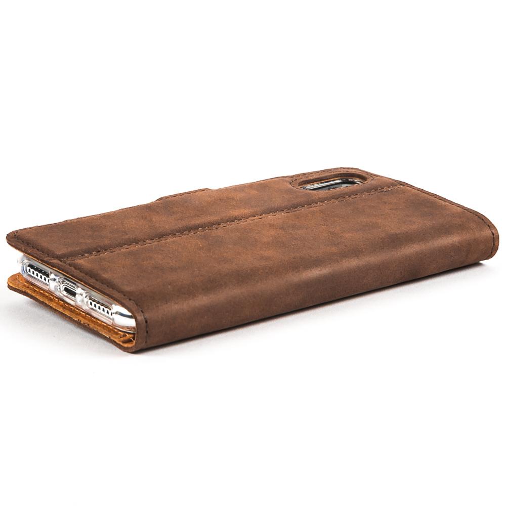 Vintage Chestnut Brown Leather  Wallet - Apple iPhone X - Snakehive