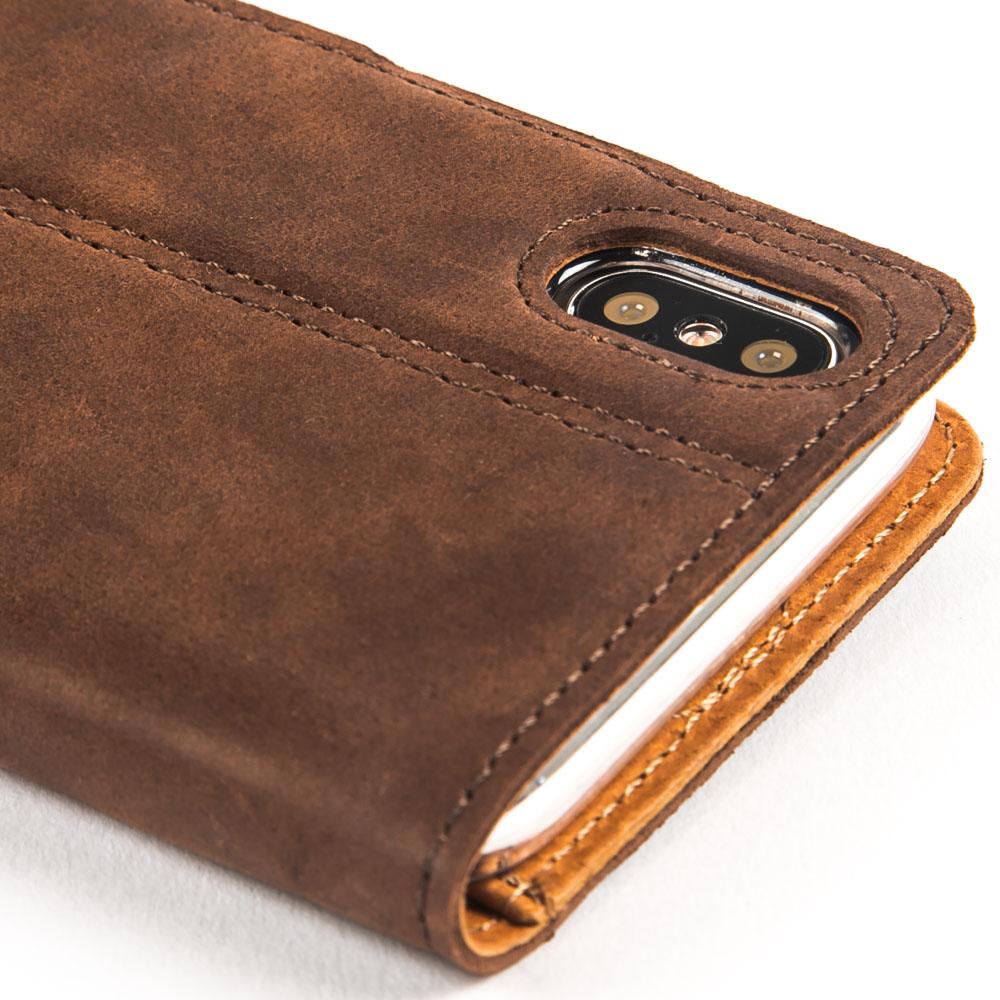 Vintage Chestnut Brown Leather  Wallet - Apple iPhone X - Snakehive