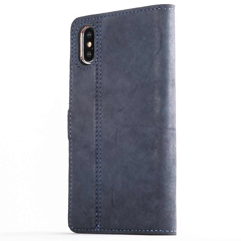 Vintage Navy Leather Wallet - Apple iPhone X - Snakehive