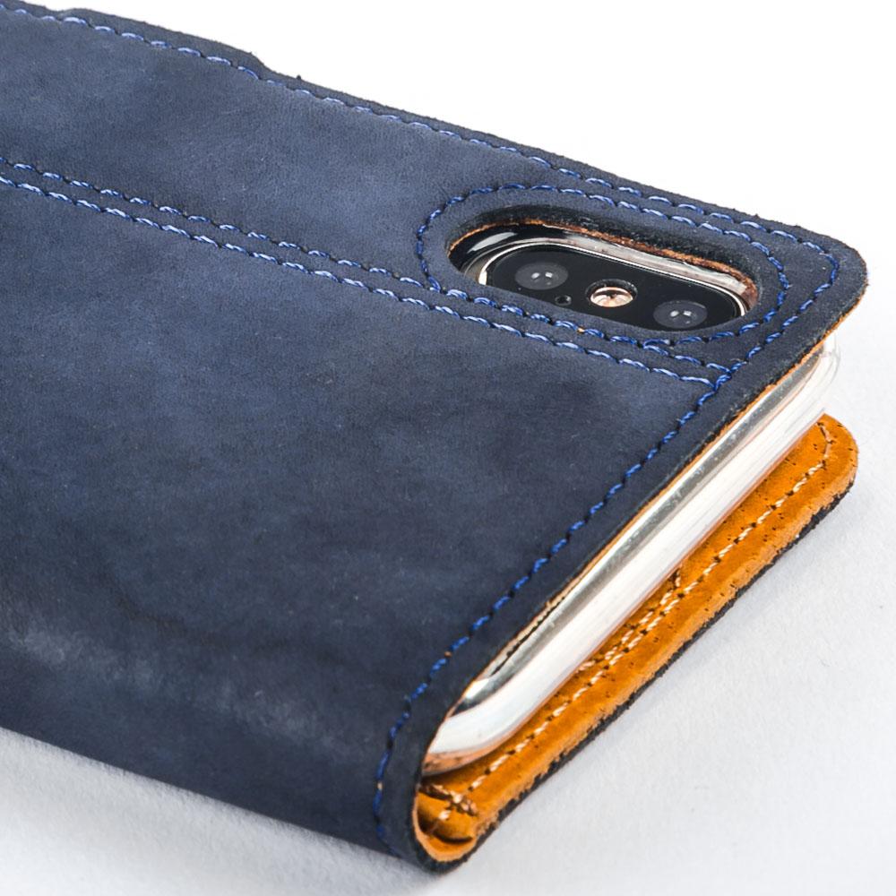 Vintage Navy Leather Wallet - Apple iPhone X - Snakehive