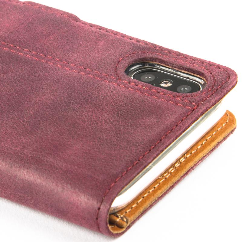Vintage Plum Leather Wallet - Apple iPhone X - Snakehive