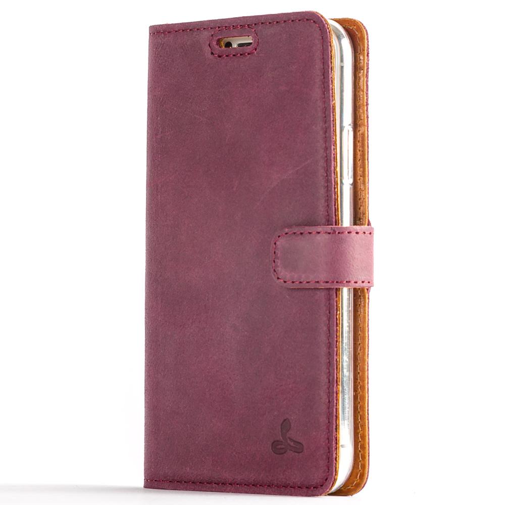 Vintage Plum Leather Wallet - Apple iPhone X - Snakehive
