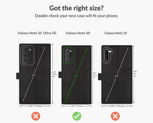 Vintage Lederhülle Schwarz - Samsung Galaxy Note 20