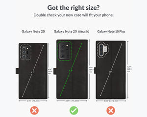 Vintage Lederhülle Schwarz - Samsung Galaxy Note 20 Ultra