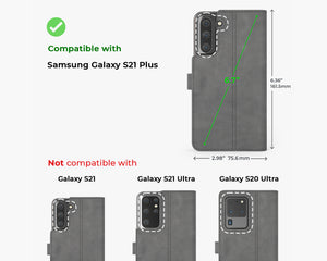 Vintage Lederhülle Grau  - Samsung Galaxy S21 Plus