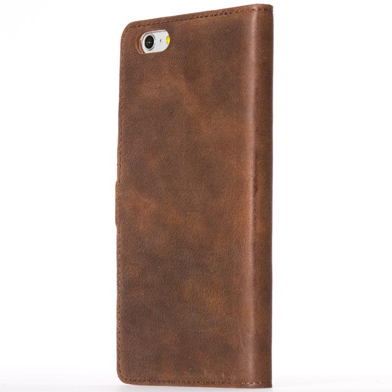 Vintage Chestnut Brown Leather Wallet - Apple iPhone 6 Plus/6S Plus - Snakehive