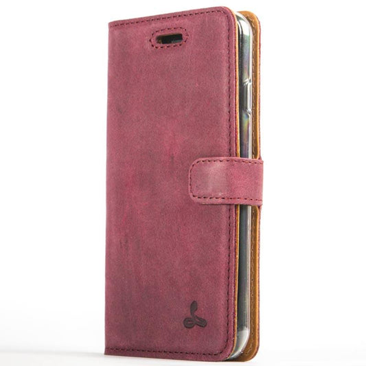 Vintage Plum Leather Wallet - Apple iPhone 7 - Snakehive